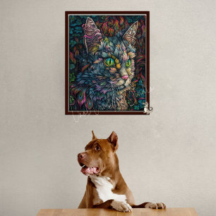 Digitaal kat-wand, prachtig Calico-kat-portret Poster