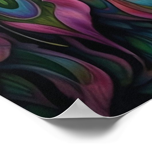 Digitaal kat-wand, prachtig Calico-kat-portret Poster (Hoek)