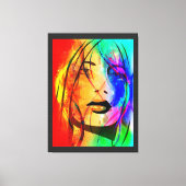 Digitaal Kleurrijk Abstract Portret-verloren Meisj Canvas Afdruk (Voorkant)