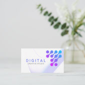 Digitaal Kleurrijk Gradiënt Logo Visitekaartje (Staand voorkant)