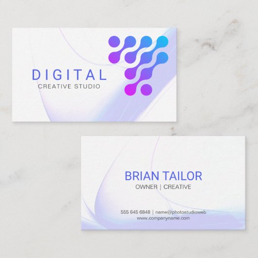 Digitaal Kleurrijk Gradiënt Logo Visitekaartje (Voorkant / Achterkant)