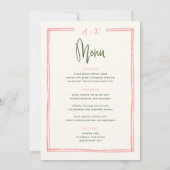 Digitaal kleurrijk roze en groen flatmenu kaart (Achterkant)