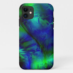 Digitaal kunstblauw en groen Abstract patroon Case-Mate iPhone Case