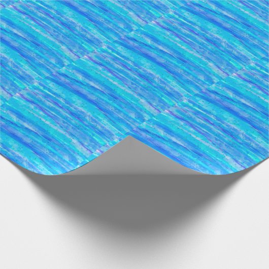 Digitaal kunstblauw en Paarse golven Abstract Cadeaupapier (Hoek)