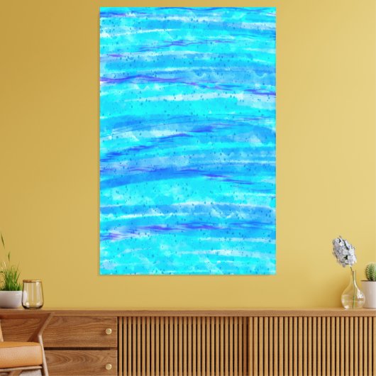 Digitaal kunstblauw en Paarse golven Abstract Canvas Afdruk (Insitu (Woonkamer))