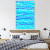 Digitaal kunstblauw en Paarse golven Abstract Canvas Afdruk (Insitu (Slaapkamer))