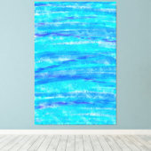 Digitaal kunstblauw en Paarse golven Abstract Canvas Afdruk (Insitu (Houten vloer))