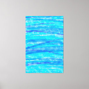 Digitaal kunstblauw en Paarse golven Abstract Canvas Afdruk