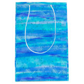 Digitaal kunstblauw en Paarse golven Abstract Medium Cadeauzakje (Voorkant)