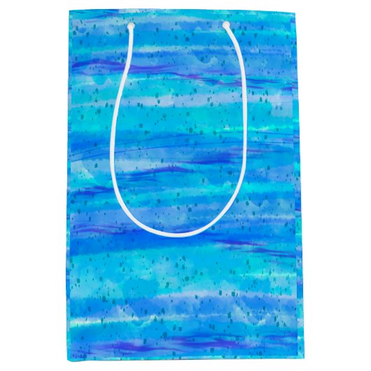 Digitaal kunstblauw en Paarse golven Abstract Medium Cadeauzakje (Voorkant)