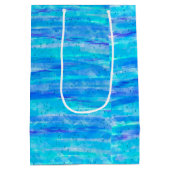 Digitaal kunstblauw en Paarse golven Abstract Medium Cadeauzakje (Achterkant)