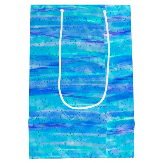 Digitaal kunstblauw en Paarse golven Abstract Medium Cadeauzakje (Achterkant)