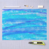 Digitaal kunstblauw en Paarse golven Abstract Tissuepapier (Craft)