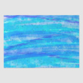 Digitaal kunstblauw en Paarse golven Abstract Tissuepapier (Voorkant)