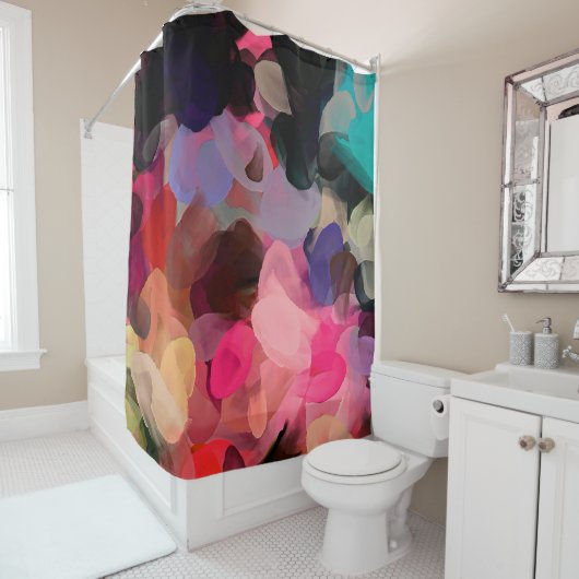 Digitaal kunstmatig abstract patroon. Hand tekenin Douchegordijn (In situ)