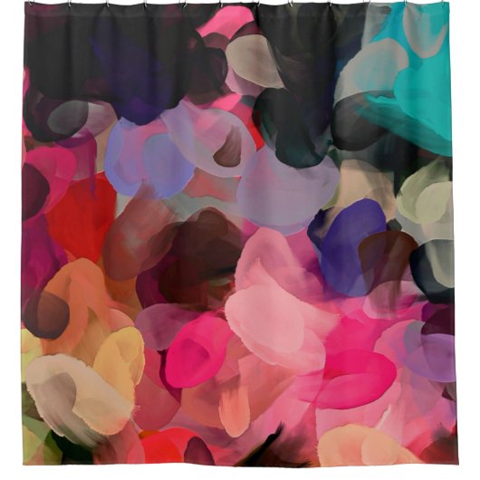 Digitaal kunstmatig abstract patroon. Hand tekenin Douchegordijn (Voorkant)