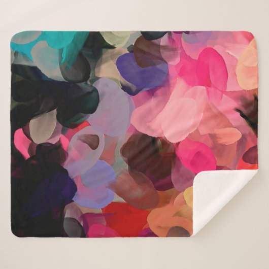 Digitaal kunstmatig abstract patroon. Hand tekenin Sherpa Deken (Voorkant (horizontaal))