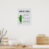 Digitaal kunstportret, in een augurk poster (Keuken)