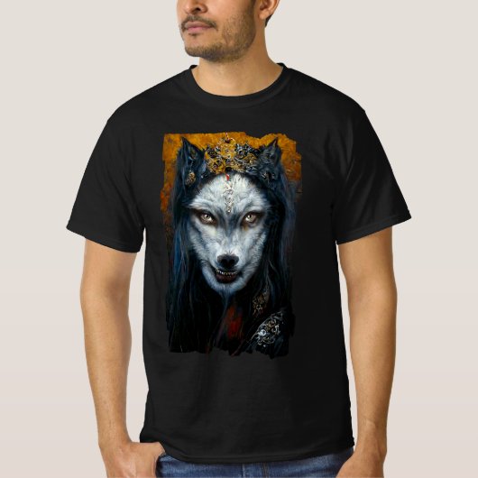 Digitaal kunstportret van een weerwolf T-shirt (Voorkant)