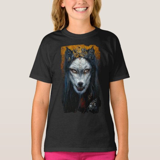 Digitaal kunstportret van een weerwolf t-shirt (Voorkant)