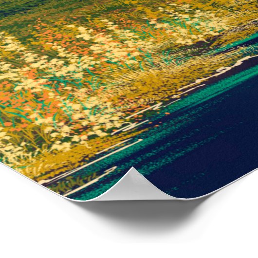 Digitaal kunstschilderlandschap, rivier in de spri poster (Hoek)