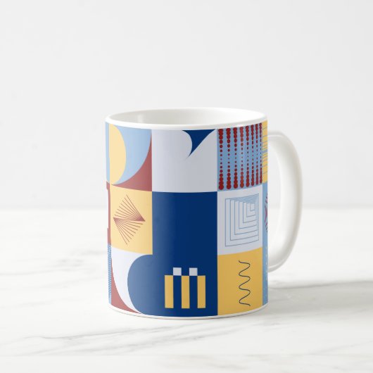 Digitaal kunstwerk grafisch ontwerp van eenvoudig koffiemok (Voorkant rechts)