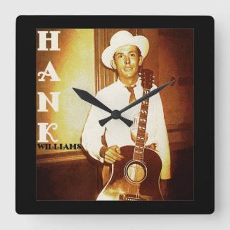 Digitaal kunstwerk van Hank Williams Vierkante Klok