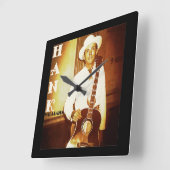 Digitaal kunstwerk van Hank Williams Vierkante Klok (Hoek)