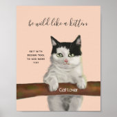 Digitaal laag kleeflaag voor zwart en wit kat poster (Voorkant)