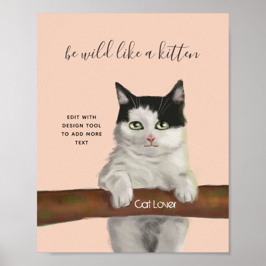 Digitaal laag kleeflaag voor zwart en wit kat poster (Voorkant)
