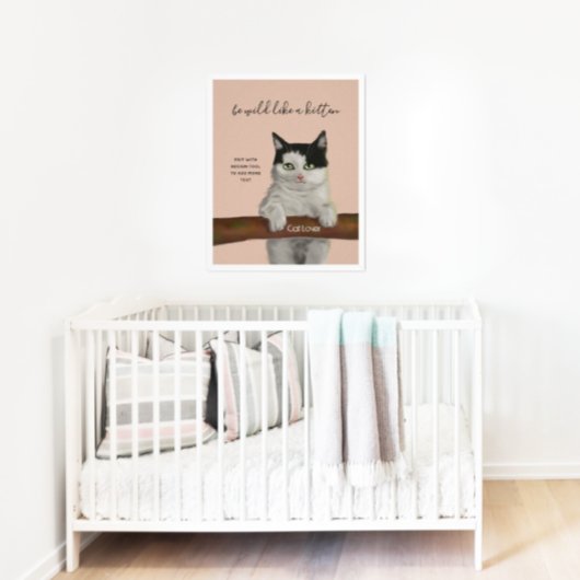 Digitaal laag kleeflaag voor zwart en wit kat poster