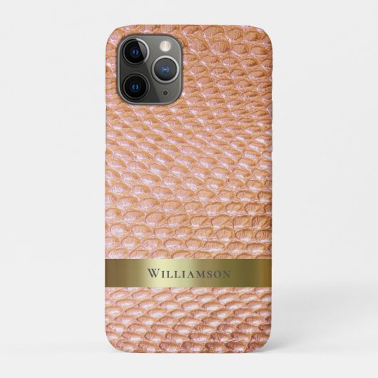 Digitaal lederen koper snakeskin Gold Metal Case-Mate iPhone Case (Achterkant)