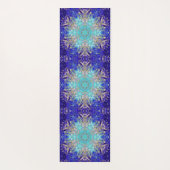 Digitaal Mandala Blauw Paarse en Wit Yogamat (Achterkant)