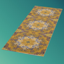 Digitaal Mandala Geel Blauw en Wit