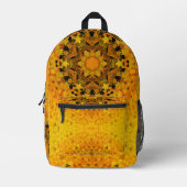 Digitaal Mandala Geel en Zwart Bedrukte Rugzak (Voorkant)