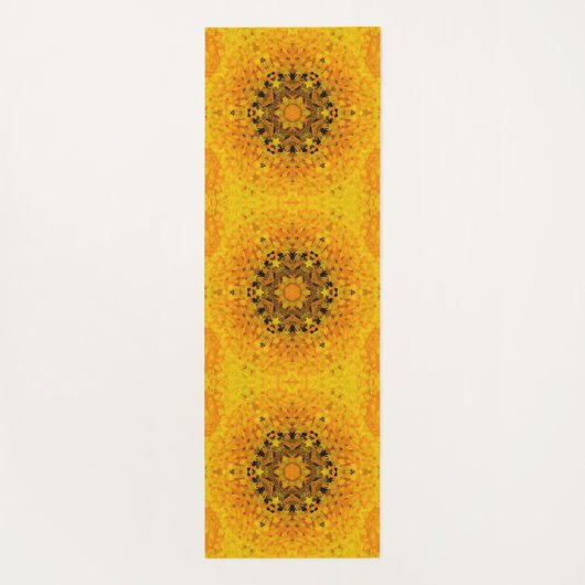 Digitaal Mandala Geel en Zwart Yogamat (Achterkant)
