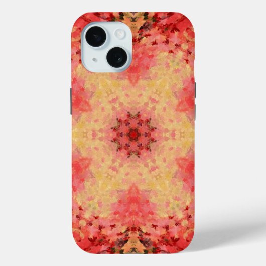 Digitaal Mandala Geel, Roze, en Rood Case-Mate iPhone Case (Achterkant)