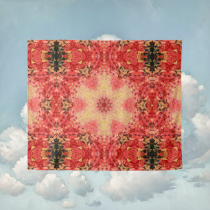 Digitaal Mandala Geel, Roze, en Rood Wandkleed