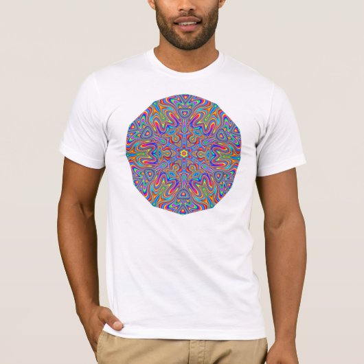 Digitaal Mandala Kaleidoscope T-shirt (Voorkant)