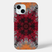 Digitaal Mandala Rood Sinaasappel en Blauw Case-Mate iPhone Case (Achterkant)