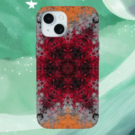 Digitaal Mandala Rood Sinaasappel en Blauw Case-Mate iPhone Case