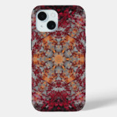Digitaal Mandala Rood Wit Sinaasappel en Zwart Case-Mate iPhone Case (Achterkant)