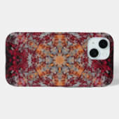 Digitaal Mandala Rood Wit Sinaasappel en Zwart Case-Mate iPhone Case (Achterkant (horizontaal))