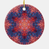 Digitaal Mandala Sinaasappel Blauw en Rood Keramisch Ornament (Achterkant)