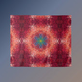 Digitaal Mandala Sinaasappel Blauw en Rood Wandkleed