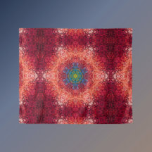 Digitaal Mandala Sinaasappel Blauw en Rood