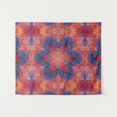 Digitaal Mandala Sinaasappel Blauw en Rood Wandkleed (Voorkant (horizontaal))