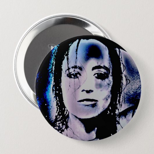 Digitaal meisje ronde button 4,0 cm (Voorkant /achterkant)