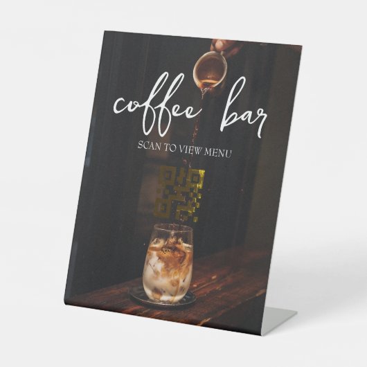 Digitaal menu QR-code Reclamebord Met Voetstuk (Voorkant)