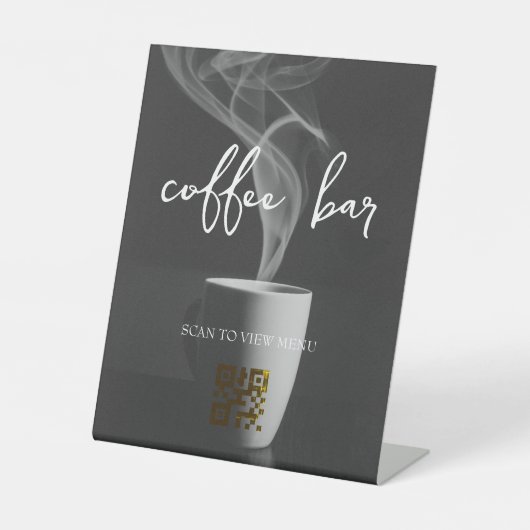 Digitaal menu QR-code Reclamebord Met Voetstuk (Voorkant)